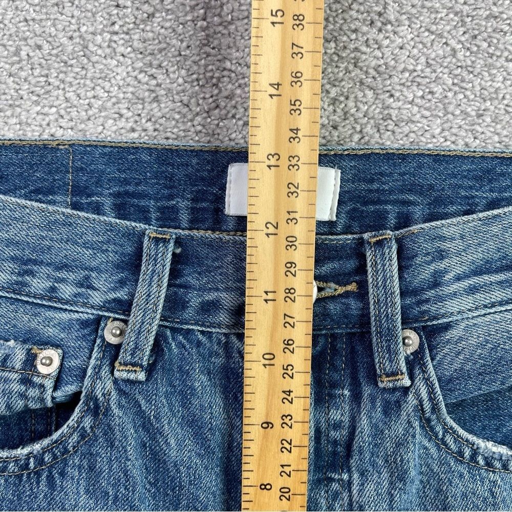 Pistola Distressed Straight Leg Jeans Womens 27 Button Fly Cropped Denim - Picture 11 of 14